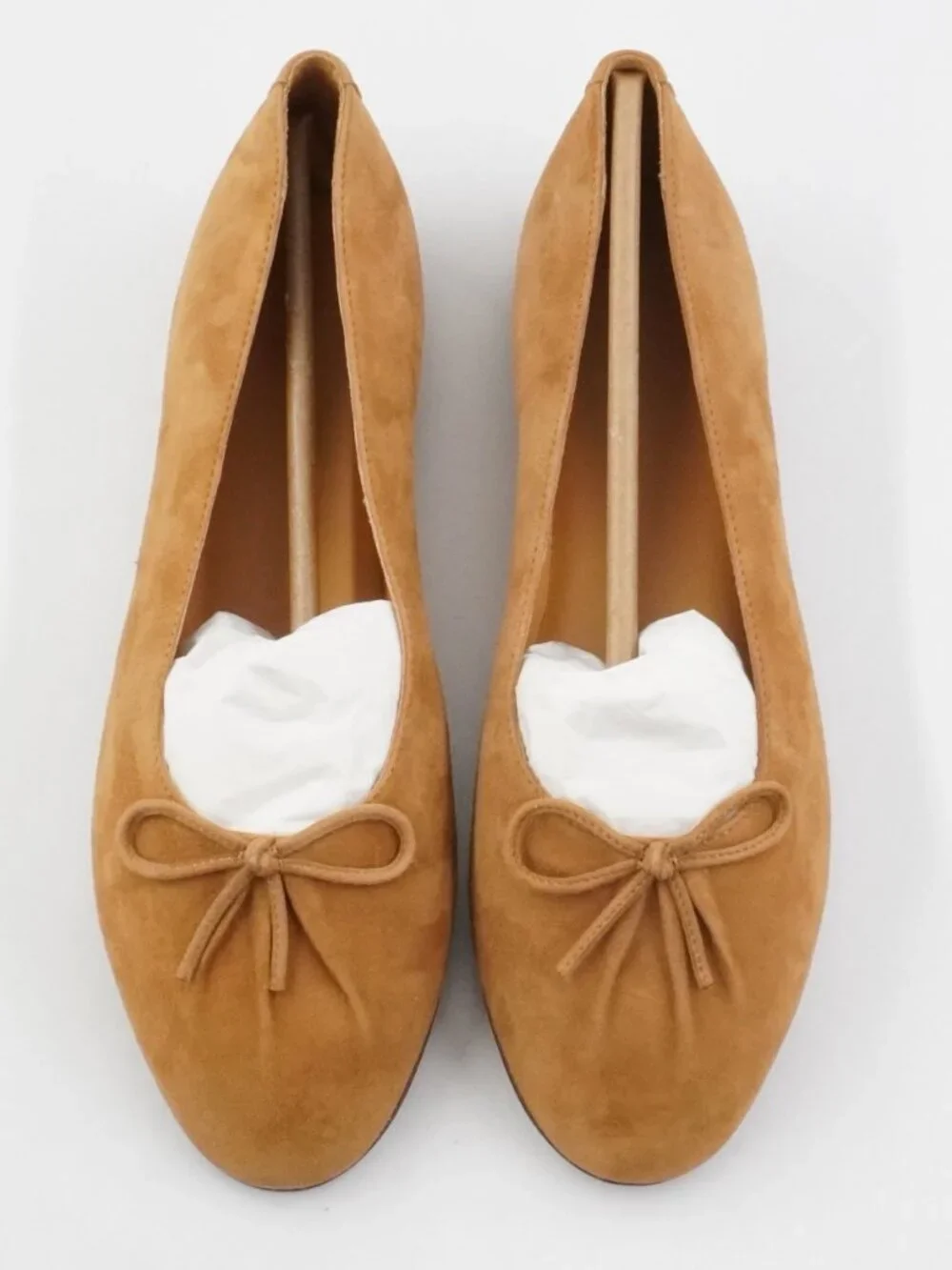 Sezane Agathe Low Ballerinas Ballet Flats in Hazelnut Suede Leather - US Size 11 - Picture 4 of 12